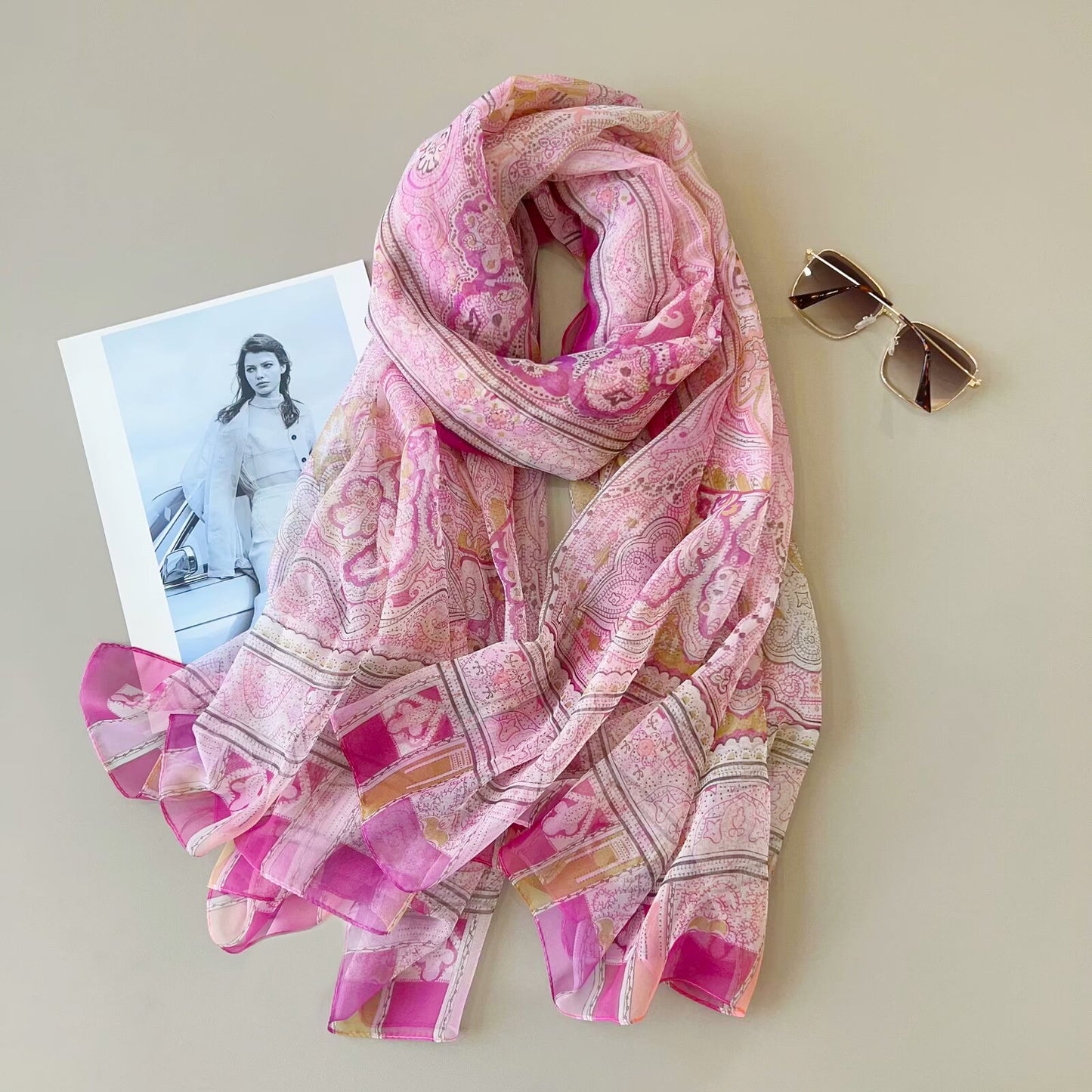 Yarn Cashew Printed Beach Travel Sun Protection Scarf