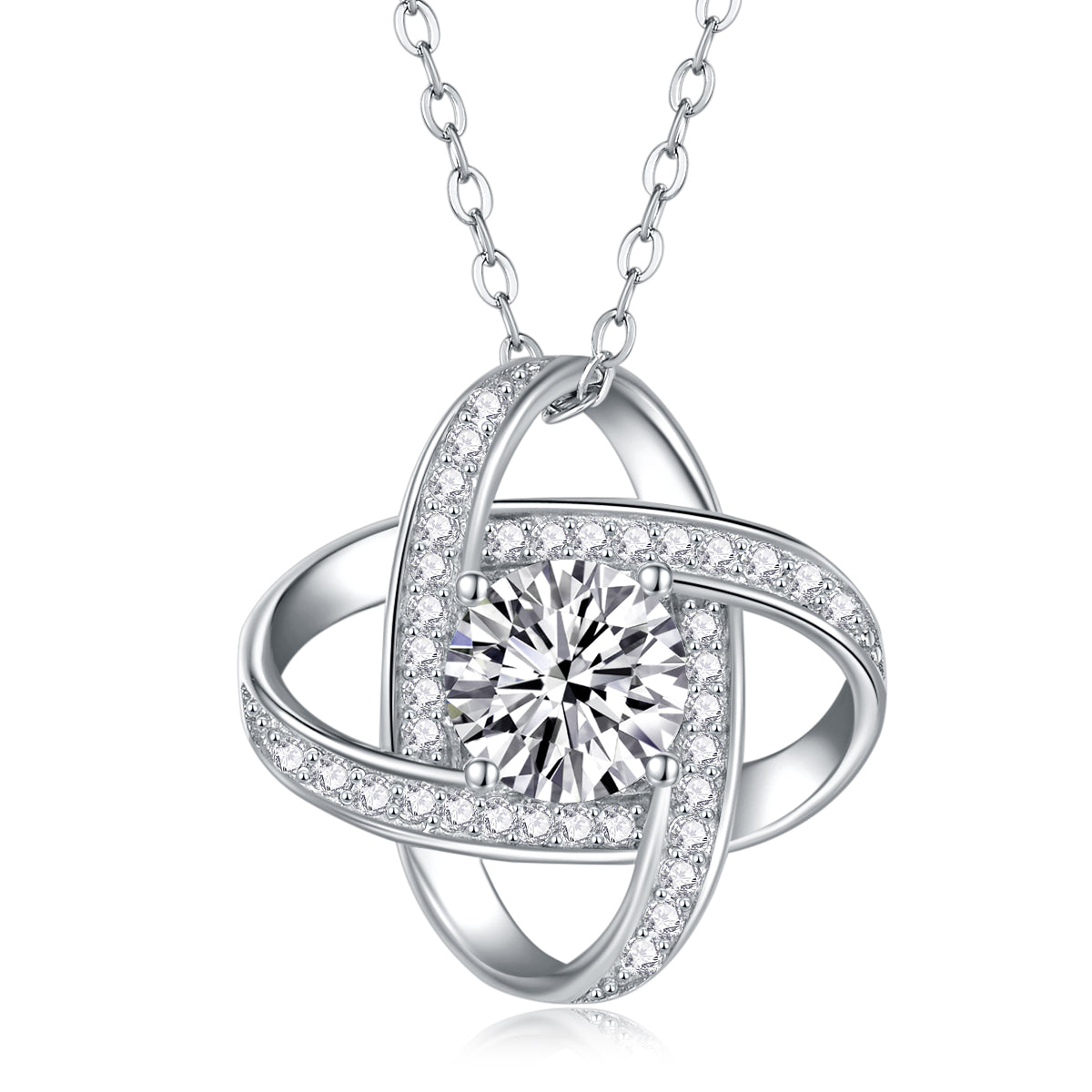 Cycle - Set With Top-quality Moissanite, Fashionable And Light Luxury Jewelry, Silver Pendant Necklace S925, Silver-plated Platinum