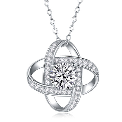 Cycle - Set With Top-quality Moissanite, Fashionable And Light Luxury Jewelry, Silver Pendant Necklace S925, Silver-plated Platinum