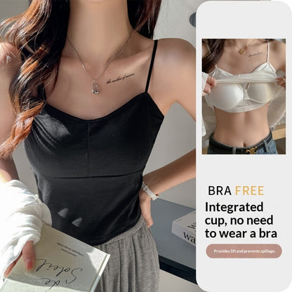 Striped Strappy Camisole Women's Sexy Fashionable Inner Wear With Padded Bra