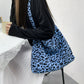 Corduroy Leopard Print Crossbody Bag