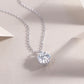 Time Endures - A Fashionable And Light Luxury Jewelry Pendant Necklace Set With Top-quality Moissanite, S925 Silver Plated Platinum