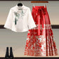 New Chinese Style Wear A Set Of Plus Size Hanfu Horse-face Skirt Two-piece Suit