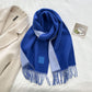 Thickened Double-sided Two-tone Wool Scarf Versatile Solid-color Tassel Shawl For Warmth And Style