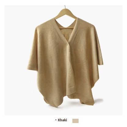 Blouse Travel Pure Color All-matching Cloak Fashionable Knitted Cardigan