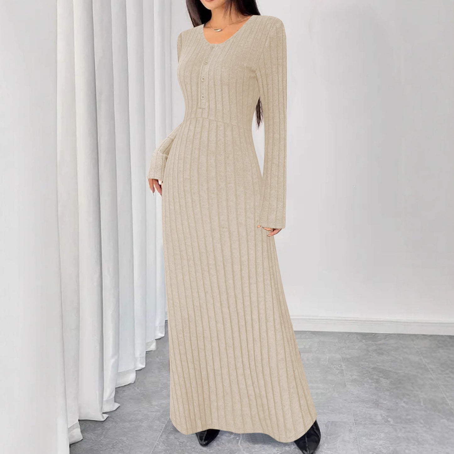 Stylish And Elegant V Neck Womens Dress