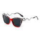 Retro Snake Temple Metal Cat Eye Party Sunglasses