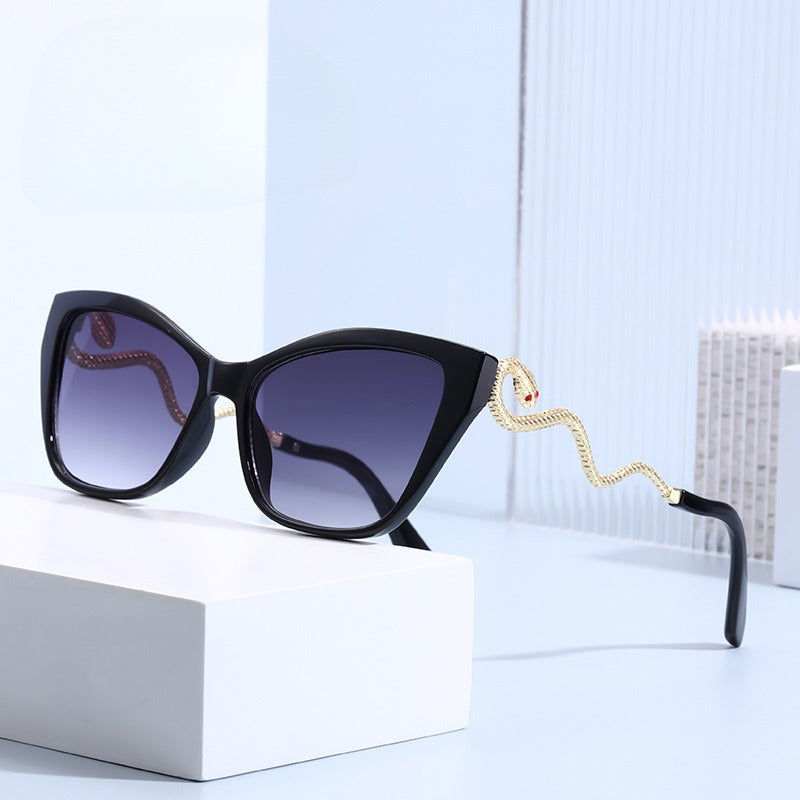 Retro Snake Temple Metal Cat Eye Party Sunglasses