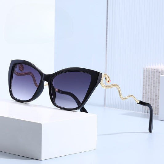 Retro Snake Temple Metal Cat Eye Party Sunglasses
