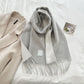 Thickened Double-sided Two-tone Wool Scarf Versatile Solid-color Tassel Shawl For Warmth And Style