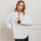Women's Plus Size Striped Work Casual Long Sleeve Shirt