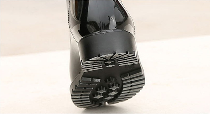 Wear-resistant Thick Warm Women's Checked Rain Boots