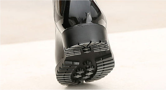 Wear-resistant Thick Warm Women's Checked Rain Boots