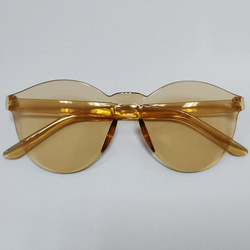 European And American Trendy One-piece Candy-colored Sunglasses