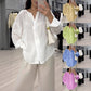 Casual Long Sleeve V-neck Regular Multicolor Women's Tops Blouse
