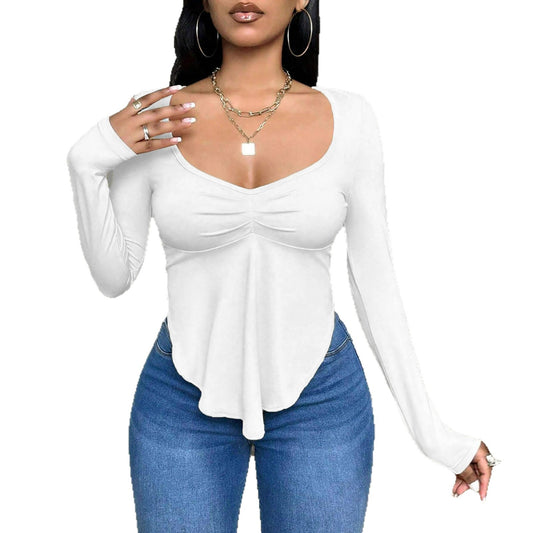 European And American Autumn And Winter Slim-fit Women's Tight Tops