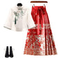 New Chinese Style Wear A Set Of Plus Size Hanfu Horse-face Skirt Two-piece Suit