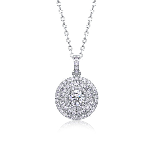White Dune - A Fashionable And Light Luxury Jewelry Pendant Necklace Set With Top-quality Moissanite, S925 Silver Plated Platinum