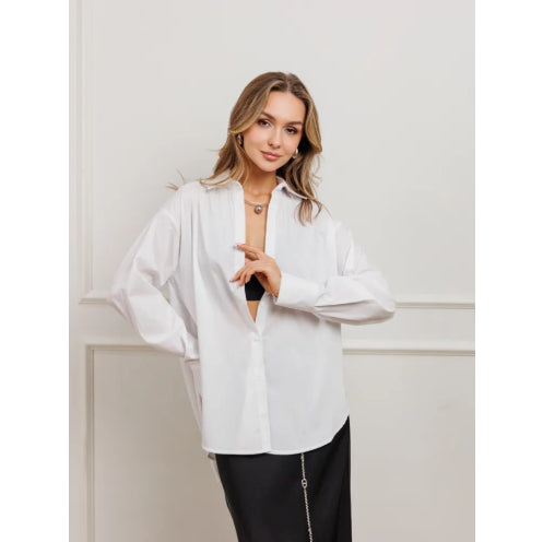 Women's Plus Size Striped Work Casual Long Sleeve Shirt