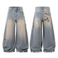 Camouflage Patchwork Star Patch Jeans For Men And Women Couples