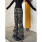 Multi-Pocket Flared Slimming Camo Denim Jeans
