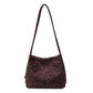 Suede-like Bead Pendant Bucket Bag