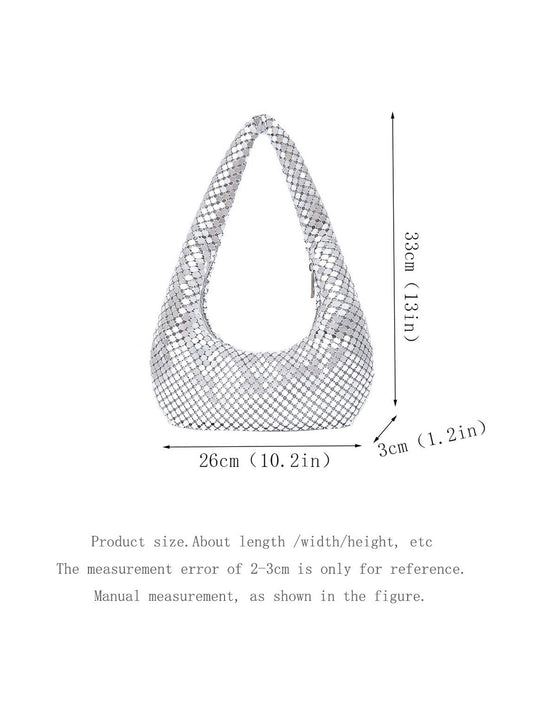 Fashion Metallic Gold Clutch Purse - Women's Elegant Underarm Evening Bag For Party, Prom And Special Occasions