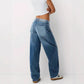 Summer Thin, Loose-fit, Mid-rise, Figure-flattering Wide-leg Denim Jeans For Pear-shaped Figures