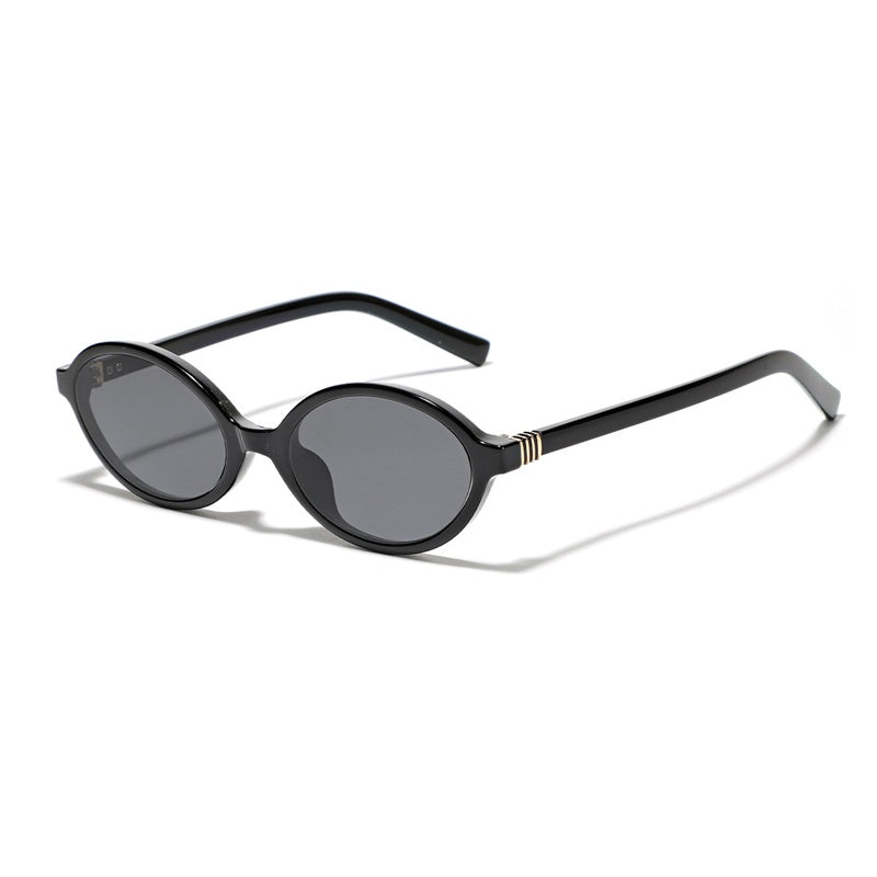 Plain Glasses Retro Oval Frame Sunglasses