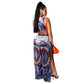 Women's Two-piece Set Of One-piece Top With Slit Loose Wide-leg Pants