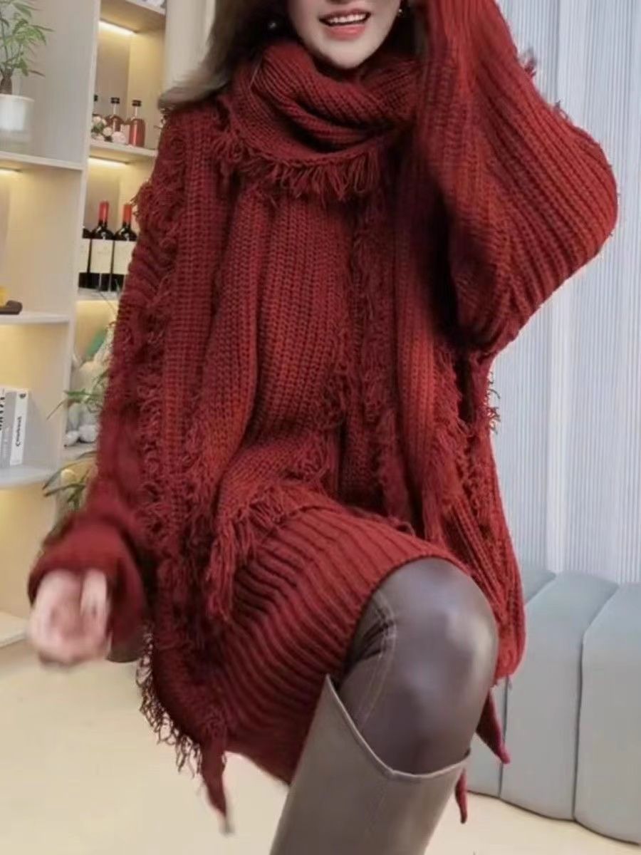 Womens Two-Piece Relaxed-Style Split-Panel Top Set