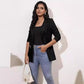 Front Open-front Jacket Work Office Blazer With Zipper