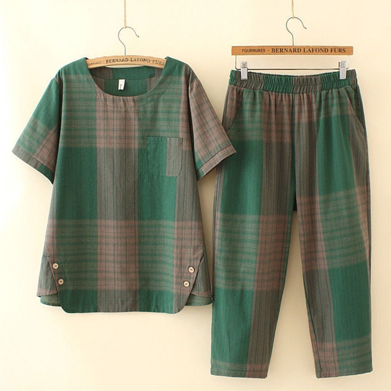 Plaid Two-piece Set Of All-match Slacks