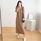 Womens Relaxed Minimalist Knee Length Knit Dress