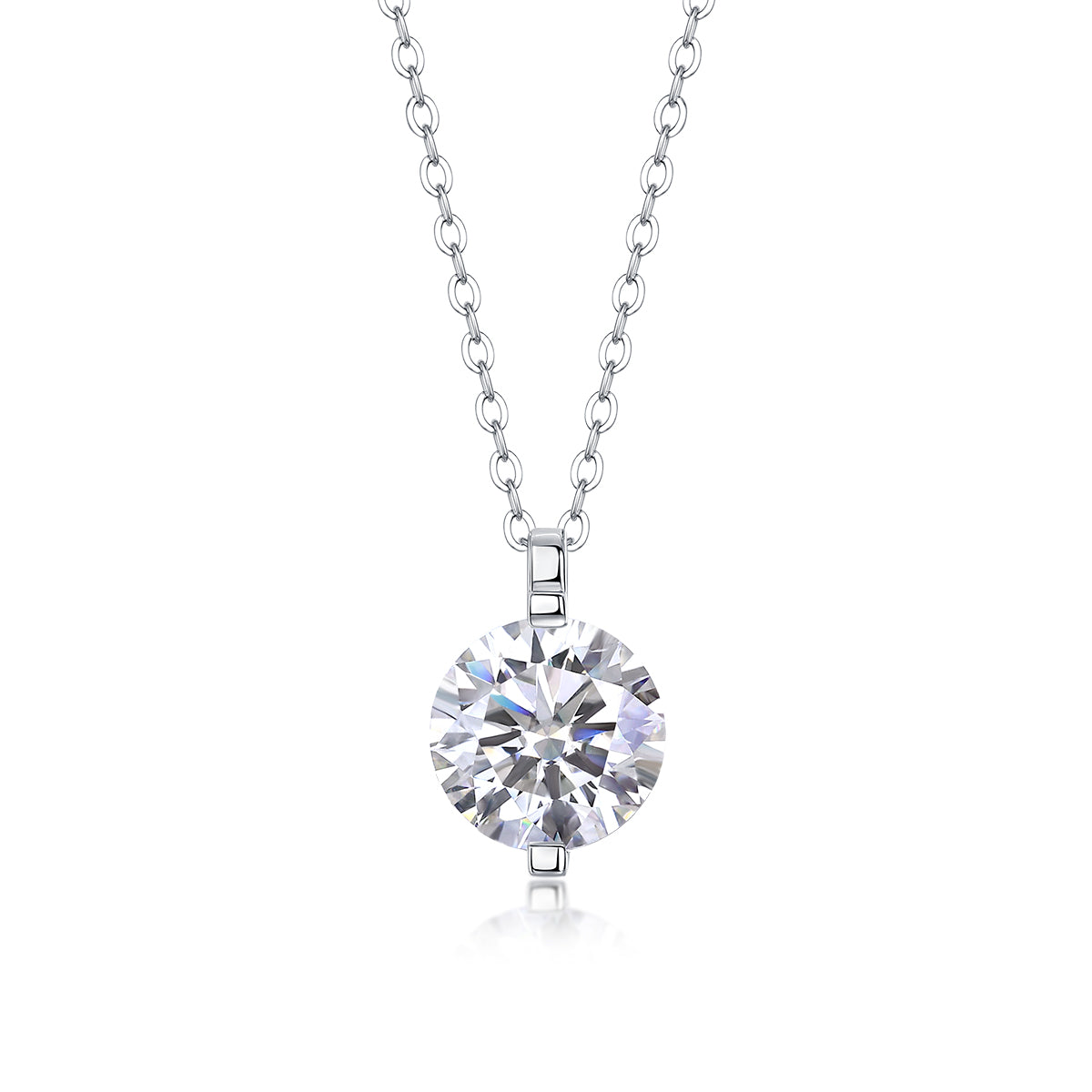 Time Endures - A Fashionable And Light Luxury Jewelry Pendant Necklace Set With Top-quality Moissanite, S925 Silver Plated Platinum