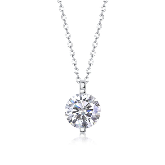 Time Endures - A Fashionable And Light Luxury Jewelry Pendant Necklace Set With Top-quality Moissanite, S925 Silver Plated Platinum