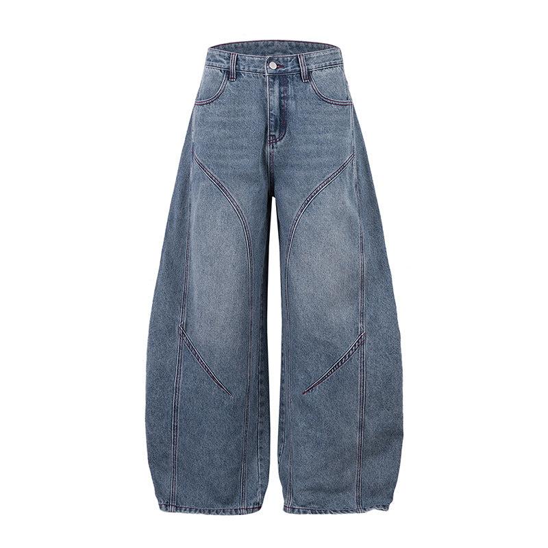 American Vintage Deconstructed Patchwork Washed Distressed Jeans New Autumn