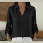 Loose-fit Womens Gold-foil V-neck T-shirt With Pocket