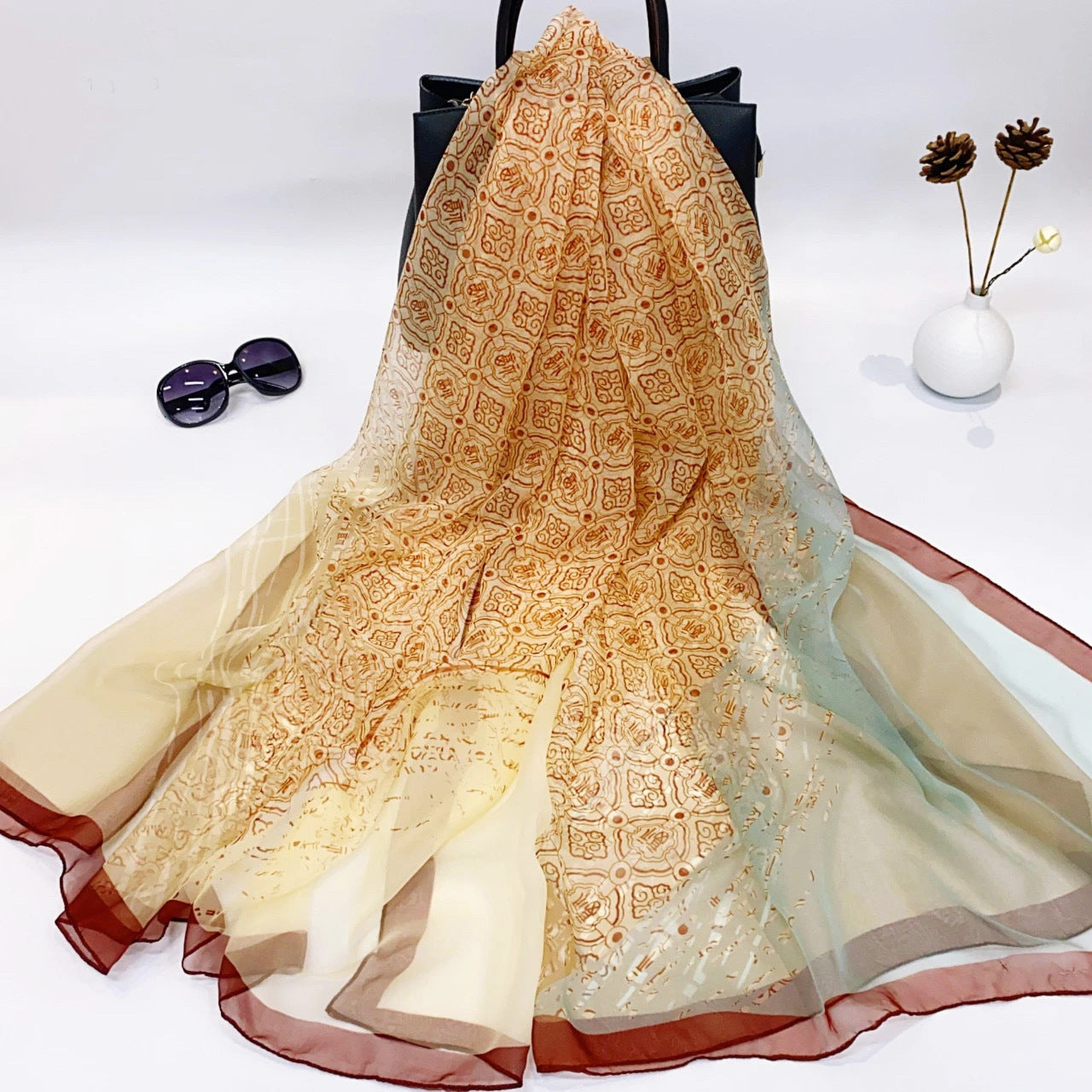 Yarn Cashew Printed Beach Travel Sun Protection Scarf