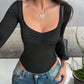 European And American-style Slim-fit Solid-color Women's Tops