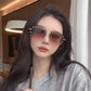 Women's Metal Rivet Large Frame Fashionable Sunglasses