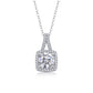 Small Square Diamond - Set With Top-quality Moissanite, Fashionable And Light Luxury Jewelry, Silver Pendant Necklace S925, Silver-plated Platinum