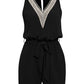 Casual Jumpsuit Lace V-neck Sleeveless Tops Tie-up Shorts Summer Beach Clothes