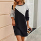 Womens Color-Block Crew-Neck Dress