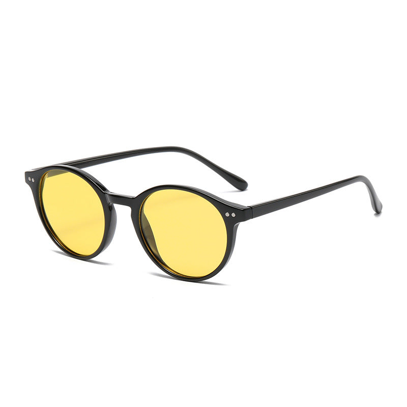Round Polarized Full Rim Frame Sunglasses