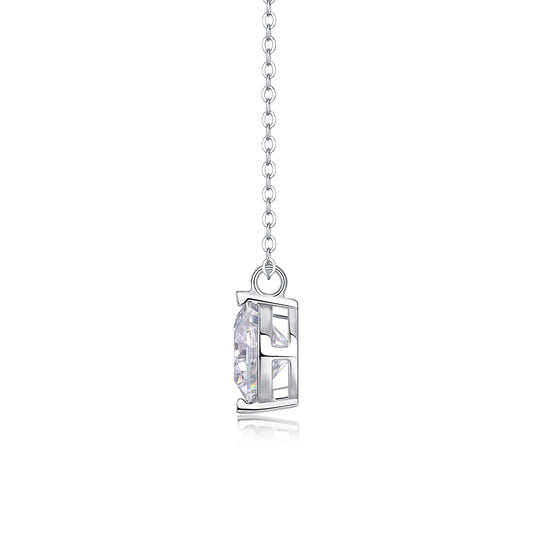 Time Endures - A Fashionable And Light Luxury Jewelry Pendant Necklace Set With Top-quality Moissanite, S925 Silver Plated Platinum