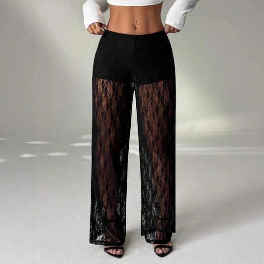 Versatile Summer Japanese Style Casual Slimming Lace Wide-leg Pants