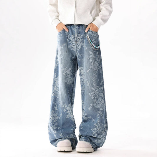 High-waisted, Loose-fitting Wide-leg Pants With A Retro Straight Cut