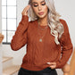 Womens Retro Cable-Knit Long-Sleeve Knitted Pullover Sweater