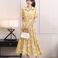 Floral Lapel Loose Fitting Short Sleeve Dress